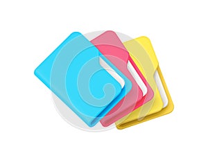 File folder stack with document datum archive paperwork 3d icon realistic vector illustration photo