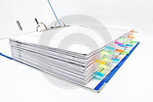 File folder with sticker