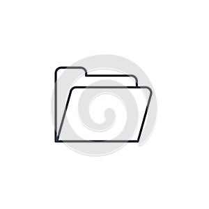 File folder thin line icon. Linear vector symbol