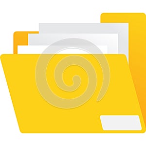 File folder vector icon document on computer