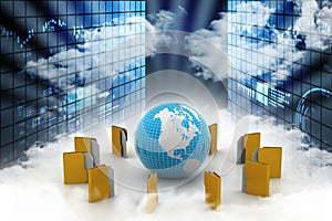 File folders around Earth