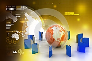 File folders around Earth