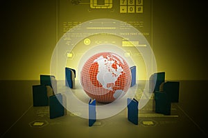 File folders around Earth