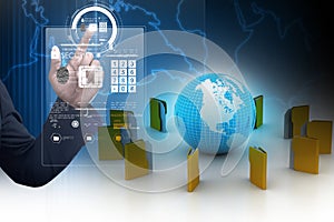 File folders around Earth