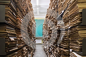 File folders in a file cabinet, card catalog , Archive folder, Pile of Files