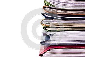 File folders containing school learning material