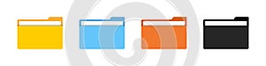 File folders icons. Documents for computer. File folders with data in flat style. Web archive and web directory. Pc graphic