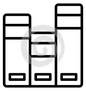 File Folders Isolated Line Vector Icon that can be easily modified or edited.