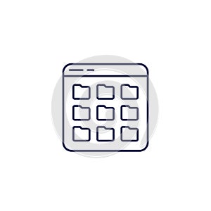 file folders line icon on white