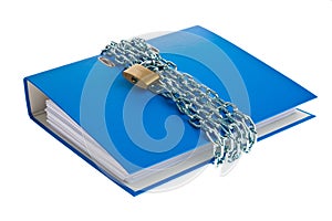 File folders locked with chain