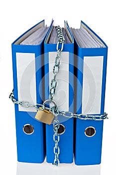 File folders locked with chain