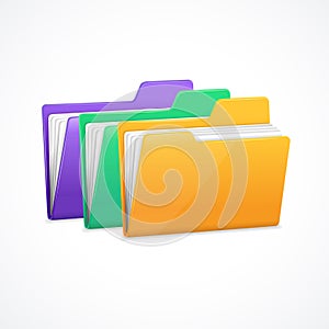 File Folders Set. Vector