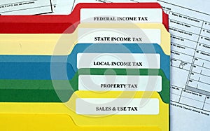File Folders of Taxes