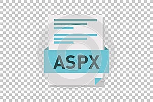 Vector illustration of ASPX document icon on transparent background symbolizing document format or type