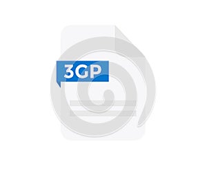 File format 3GP logo design. Document file icon.