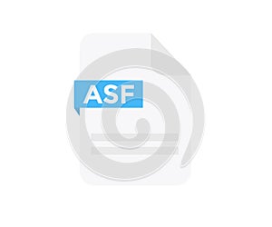 File format ASF logo design. Document file icon. Element for applications.