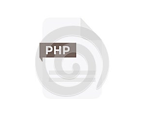 File format PHP logo design. Document file icon, internet, extension, sign, type, presentation, graphic, application.