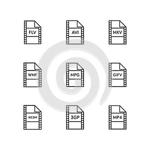 File format video icon vector