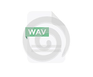 File format WAV logo design. Document file icon, internet, extension, sign, type, presentation, graphic, application.
