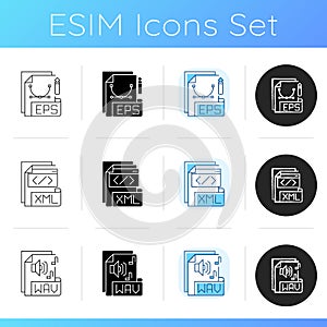 File formats icons set