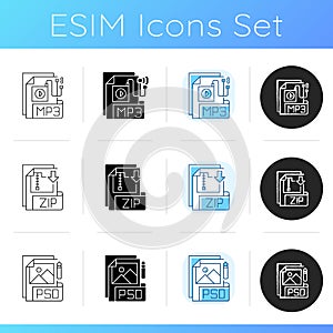 File formats icons set