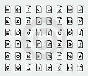 File formats and types icons photo