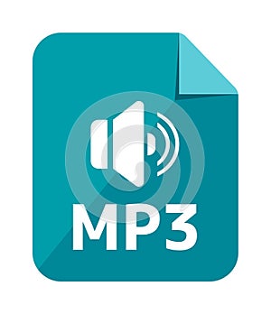 File formats vector icon illustration MP3