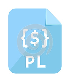 File formats vector icon illustration .pl , Perl