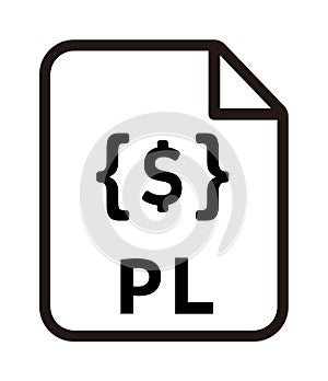 File formats vector icon illustration .pl , Perl