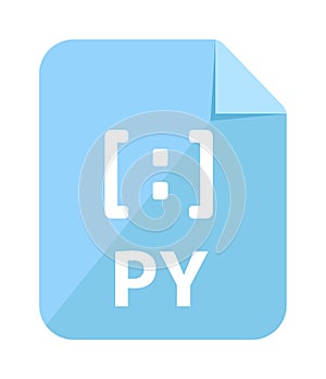 File formats vector icon illustration .py , python