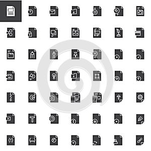 File formats vector icons set