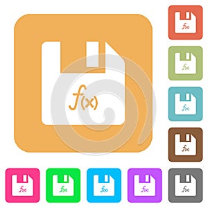 File functions rounded square flat icons