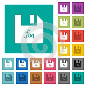 File functions square flat multi colored icons