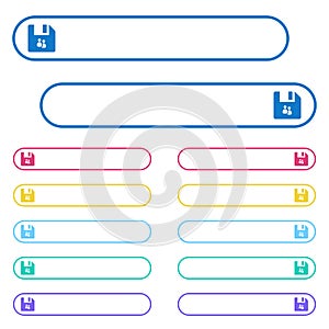 File group icons in rounded color menu buttons