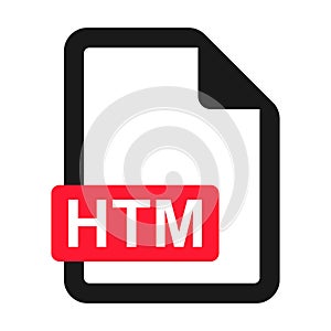 File HTM flat icon isolated on white background. HTM format vector illustration