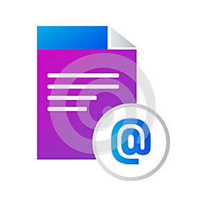 File icon. file with mail icon. gradient style vector icon