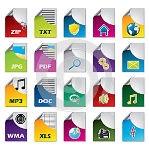 File icon set of twenty