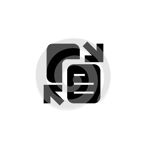 File transfer icon. Document share sign