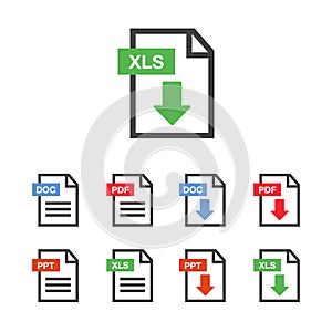 File Icons. File Icons line style illustration. Document icon se