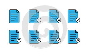 File icons set, folder, paperwork, documents, information icon vector for website and mobile app