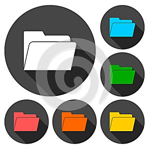 File icons set with long shadow