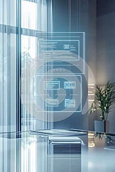 file integration, Floatings icons of a document collaboration platform in a minimalistic tech atmosphere, displaying file