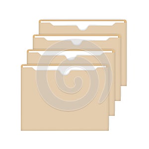 File jackets with documents inside  card index catalog - vector template