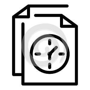 File jet lag icon, outline style