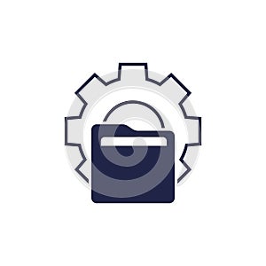 file management icon with a folder and gear
