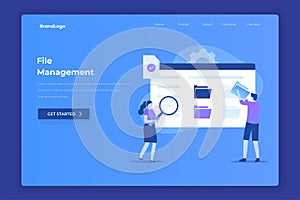 File management landing page illustration concept