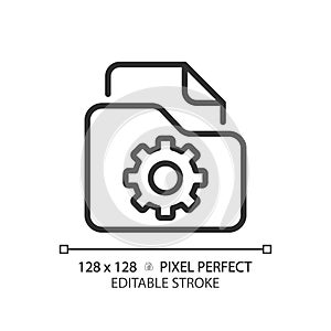 File management pixel perfect linear icon