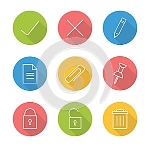 File manager linear icon set