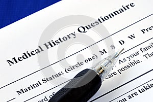 File the medical history questionnaire