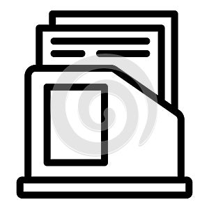 File office storage box icon outline vector. Desktop document shelf